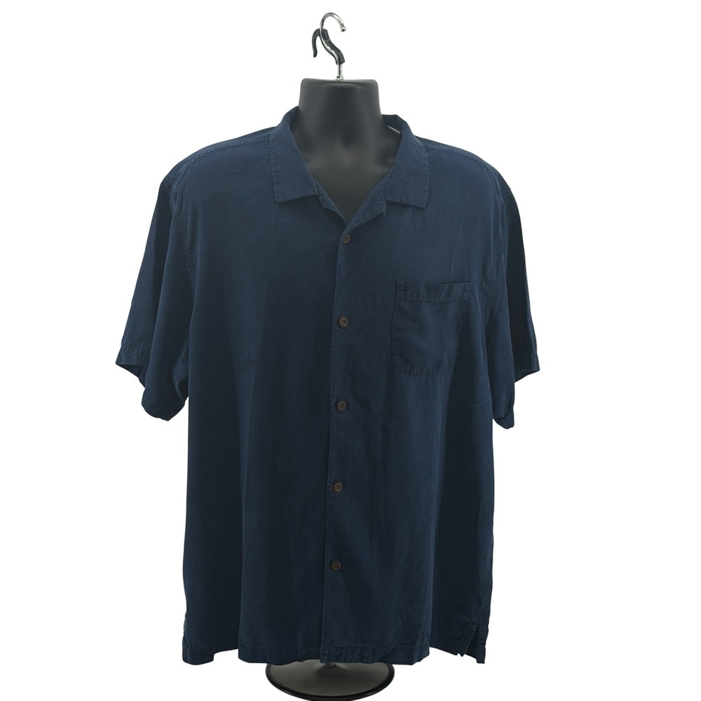 Tommy Bahama 100% Silk Mens XL Shirt Tropical Palm Leaf Jacquard Casual